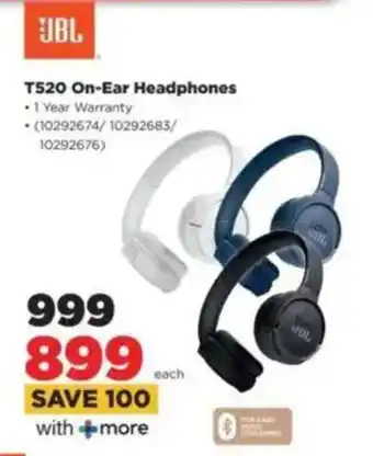 HiFi Corp JBL T520 On-Ear Headphones offer