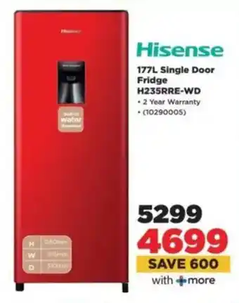 HiFi Corp Hisense Single Door Fridge H235RRE-WD offer