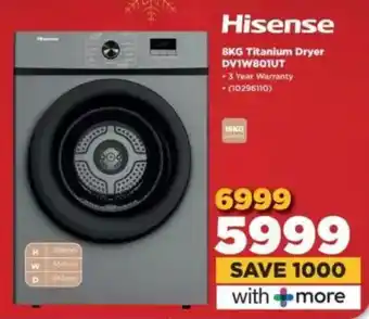 HiFi Corp Hisense Titanium Dryer DV1W801UT offer