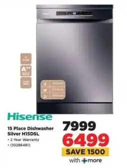 HiFi Corp Hisense 15 Place Dishwasher Silver H15DSL offer