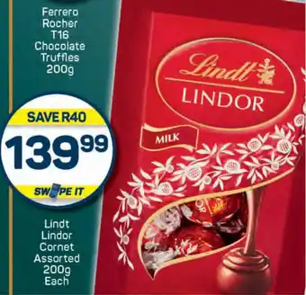 Pick n Pay Lindt Lindor Cornet Assorted offer