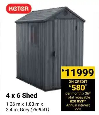 Builders Warehouse KETER 4 x 6 Shed offer