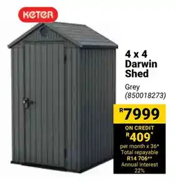 Builders Warehouse KETER 4x4 Darwin Shed offer