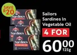 Oxford Freshmarket Sailors Sardines In Vegetable Oil offer