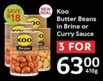 Oxford Freshmarket Koo Butter Beans in Brine or Curry Sauce offer