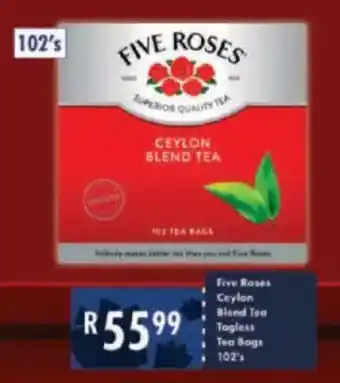 President Hyper Five Roses Ceylon Blend Tea Tagless Tea Bags offer