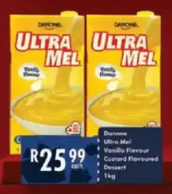 President Hyper Danone Ultra Mel Vanilla Flavour Custard Flavoured Dessert offer