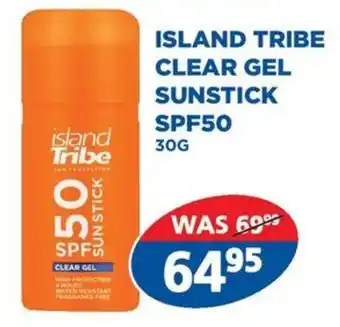 Link Pharmacy Island tribe clear gel sunstick spf50 offer