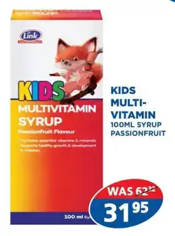 Link Pharmacy Kids multivitamin syrup passionfruit offer