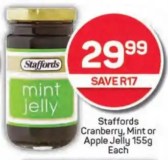 Pick n Pay Staffords Cranberry, Mint or Apple Jelly offer