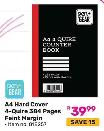 Game A4 Hard Cover 4-Quire 384 Pages Feint Margin offer