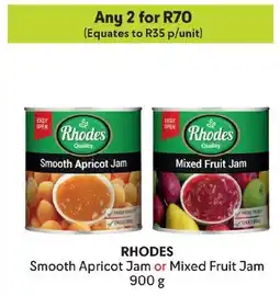 Makro RHODES Smooth Apricot Jam or Mixed Fruit Jam offer