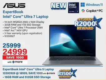 Incredible Connection ASUS ExpertBook Intel Core Ultra 7 Laptop offer