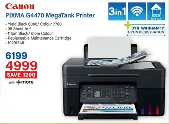 Incredible Connection Canon PIXMA G4470 MegaTank Printer offer