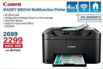 Incredible Connection Canon MAXIFY MB2140 Multifunction Printer offer