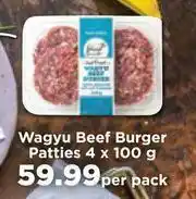 Food Lover's Market Wagyu Beef Burger Patties-4 x 100g Per Pack offer