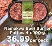 Food Lover's Market Namakwa Beef Burger Patties-4 x 100g Per Pack offer