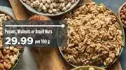 Pecans, Walnuts Or Brazil Nuts-Per 100g