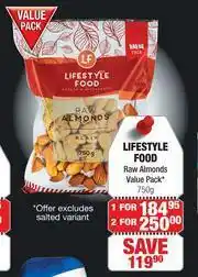 Dis-Chem Lifestyle Food Raw Almonds Value Pack-750g offer