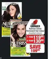 Dis-Chem Garnier Nutrisse Creme Permanent Hair Colour Assorted Colours-For 1 offer