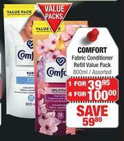 Dis-Chem Comfort Fabric Conditioner Refill Value Pack Assorted-800ml offer