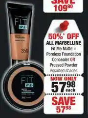 Dis-Chem Maybelline Fit Me Matte + Poreless Foundation Concealer Or Pressed Powder Assorted Shades offer