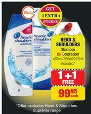 Head & Shoulders Shampoo Or Conditioner Assorted-400ml/360ml/275ml Each