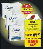 Dis-Chem Dove Beauty Cream Soap Bar Assorted-For 10 x 100g offer