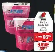 Dis-Chem PVM Bite Size Energy Bars Assorted-For 2 x 200g offer