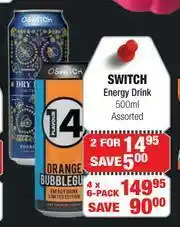 Dis-Chem Switch Energy Drink Assorted-For 2 x 500ml offer