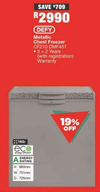 House & Home Defy Metallic Chest Freezer offer