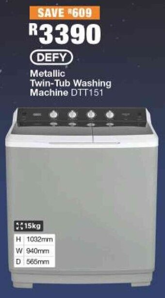 House & Home Defy Metallic Twin-Tub Washing Machine offer