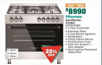 House & Home Hisense Gas/Electric Cooker offer