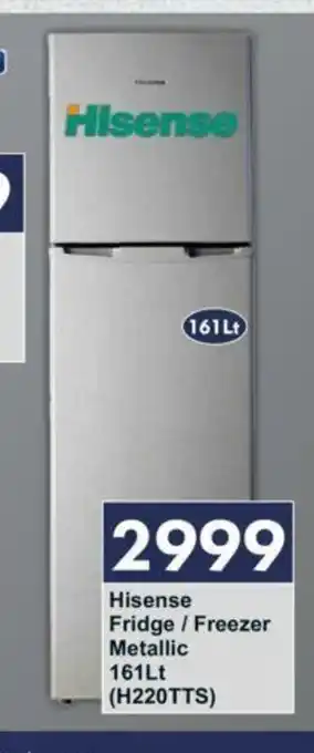 President Hyper Hisense - Fridge / Freezer Metallic 161lt offer