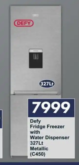 President Hyper Defy - Fridge Freezer with Water Dispenser 327lt Metallic offer
