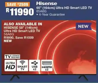 House & Home Hisense 65" 164cm Ultra HD Smart LED TV offer