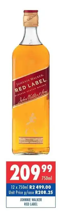 Ultra Liquors Johnnie Walker Red Label 750ml offer