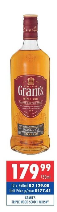 Grant's Triple Wood Scotch Whisky 750ml