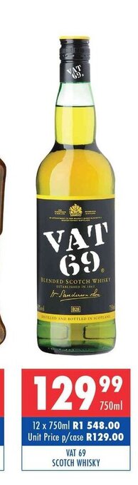 Ultra Liquors VAT 69 Scotch Whisky 750ml offer