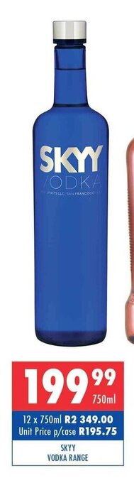 Skyy Vodka Range 750ml