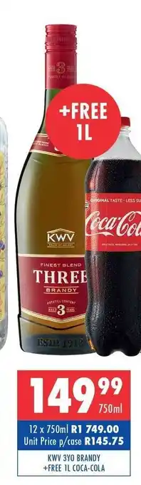 Ultra Liquors KWV 3YO Brandy 750ml offer