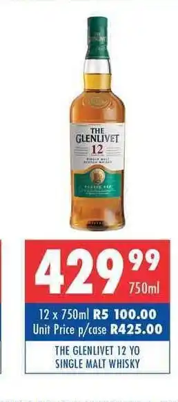 Ultra Liquors The Glenlivet 12YO Single Malt Whisky 750ml offer