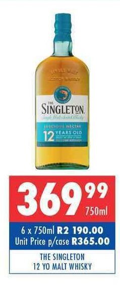 Ultra Liquors The Singleton 12 YO Malt Whisky 750ml offer