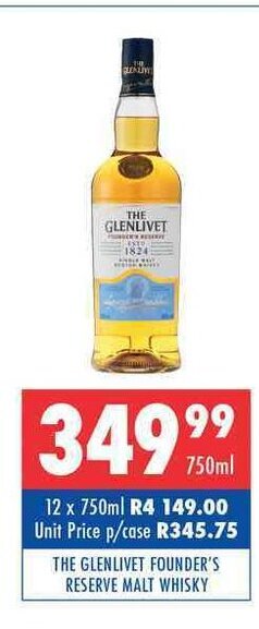 Ultra Liquors The Glenlivet Founder's Reserve Malt Whisky 750ml offer