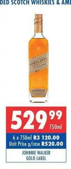 Ultra Liquors Johnnie Walker Gold Label 750ml offer