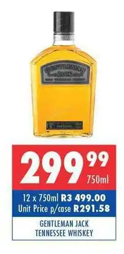 Gentleman Jack Tennessee Whiskey 750ml