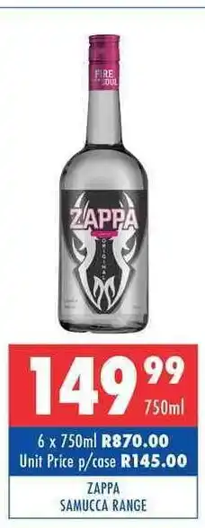 Zappa Samucca Range 750ml