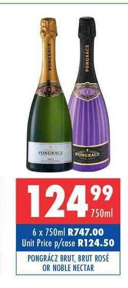 Ultra Liquors Pongracz Brut, Brut Rose or Noble Nectar 750ml offer