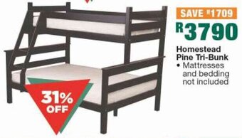 House & Home Homestead Pine Tri-Bunk offer