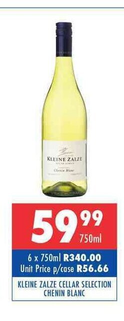 Ultra Liquors Kleine Zalze Cellar Selection Chenin Blanc 750ml offer